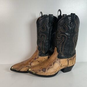 Vintage Tony Lama Boa Snakeskin Cowboy Boots | USA Made | Men’s 12 D